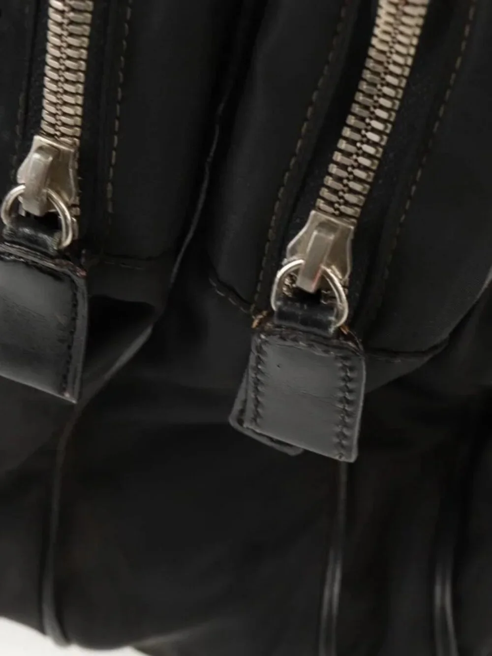 PRADA Hand Bag Nylon Leather Black Silver Auth bs32080 - Picture 13 of 16